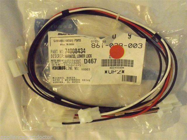 MAYTAG/JENN AIR STOVE 74008434 Harness, Lower Lock (Oven) NEW IN BOX MAYTAG/JENN AIR STOVE 74008434 Harness, Lower Lock (Oven) NEW IN BOX